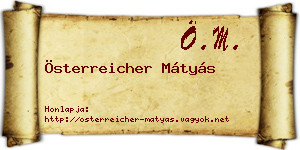 Österreicher Mátyás névjegykártya