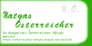 matyas osterreicher business card