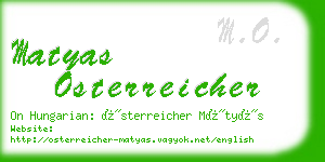 matyas osterreicher business card